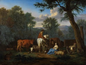 Landscape with cattle and figures 1664